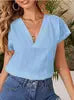 JAC228 HC9922 Women's Summer V-neck Cotton Linen Top