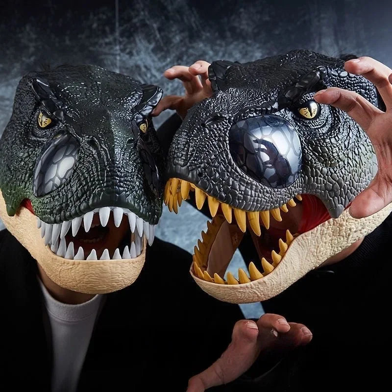 Halloween 2025 Funny Dinosaur Mask Dino Mask Moving Jaw Halloween Mask Dinosaur Head Face Mask Movable Mouth Party Cosplay Props
