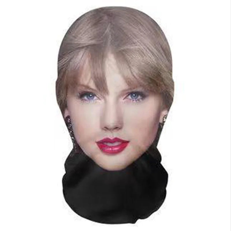 New 3D Printed Kanye Mask Elastic Mesh Full Face Mask Cosplay Headwear For Men Women  Party Simulation Fashion Hat Headgear