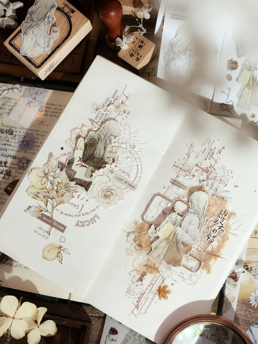 Under The Moonlight Light Retro Rose Washi Masking PET Tape