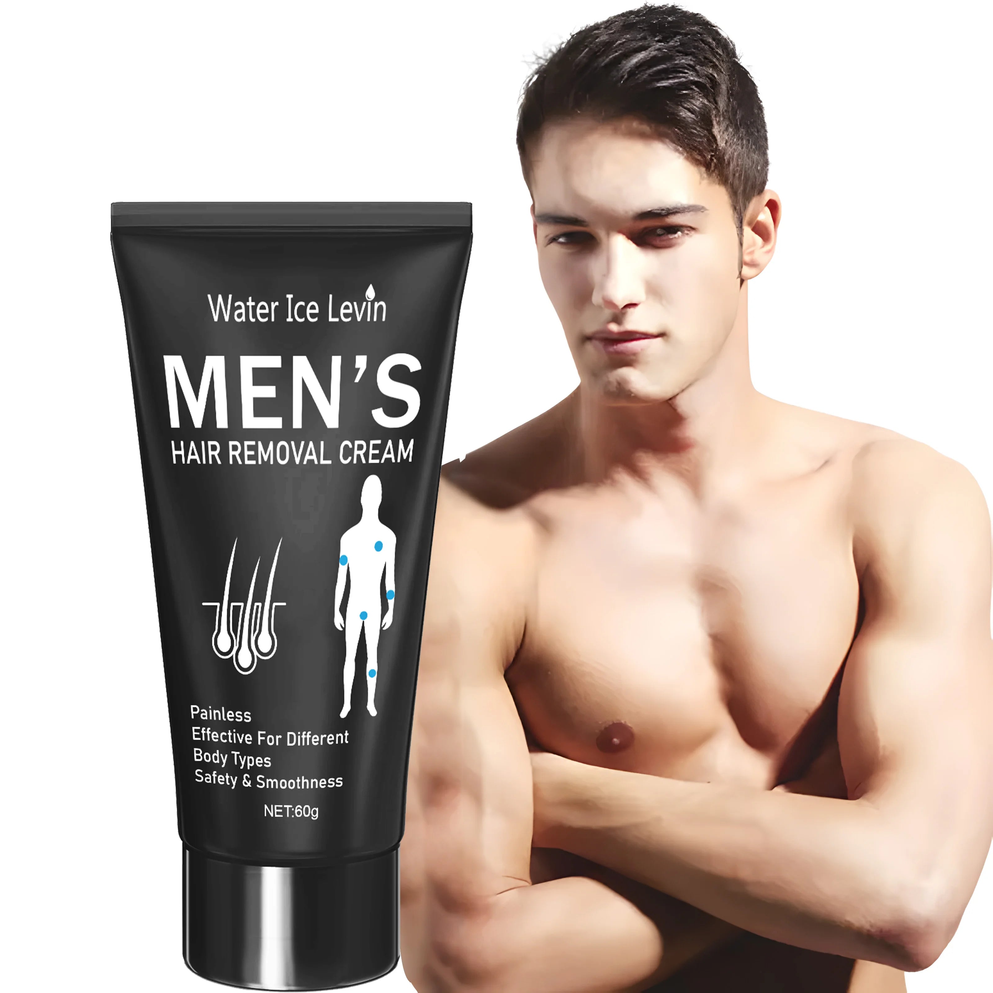 60g Hair Removal Cream for Men and Women, Painless, Quickly, Completely, Smooth and Refreshing, Reshaping Confidence, Enjoy Silky Skin