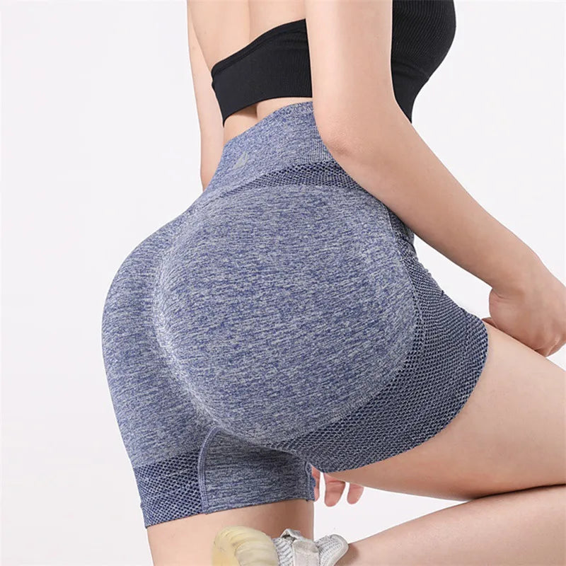 1PC Women High Waisted Yoga Shorts Fashionable and Sexy Running Fitness Pants Solid Color Yoga Leggings