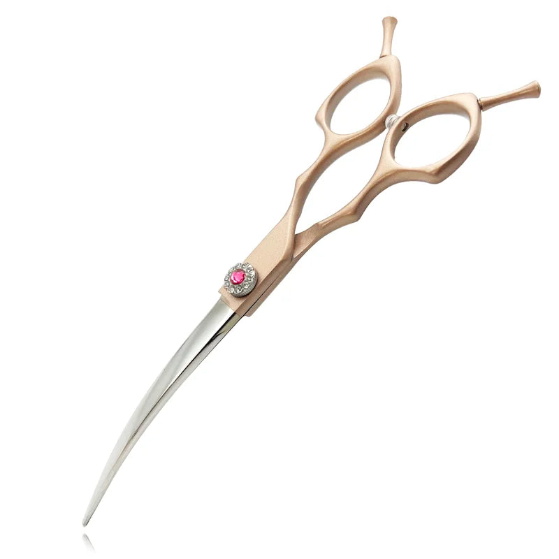 7inch Dog Curved Chunkers Shears Curved Thinning Shears Stainless Steel Dog Grooming Curved Scissors Special Designed For Pet
