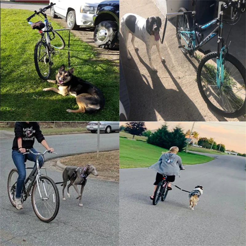 Elastic dog bicycle traction belt rope dog leash bicycle accessories pet walk jogging distance guardian handheld pet leash