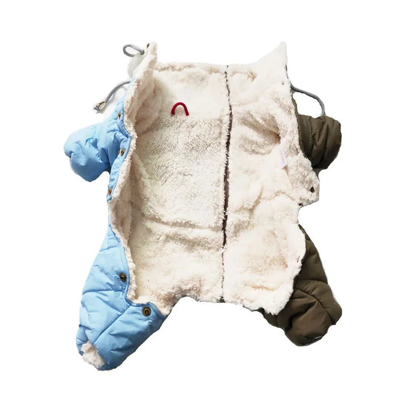 Flower Pattern Super Warm Small Dog Winter Jumpsuit Medium Dog Jacket Outdoor Pet Clothing Costume Apparel