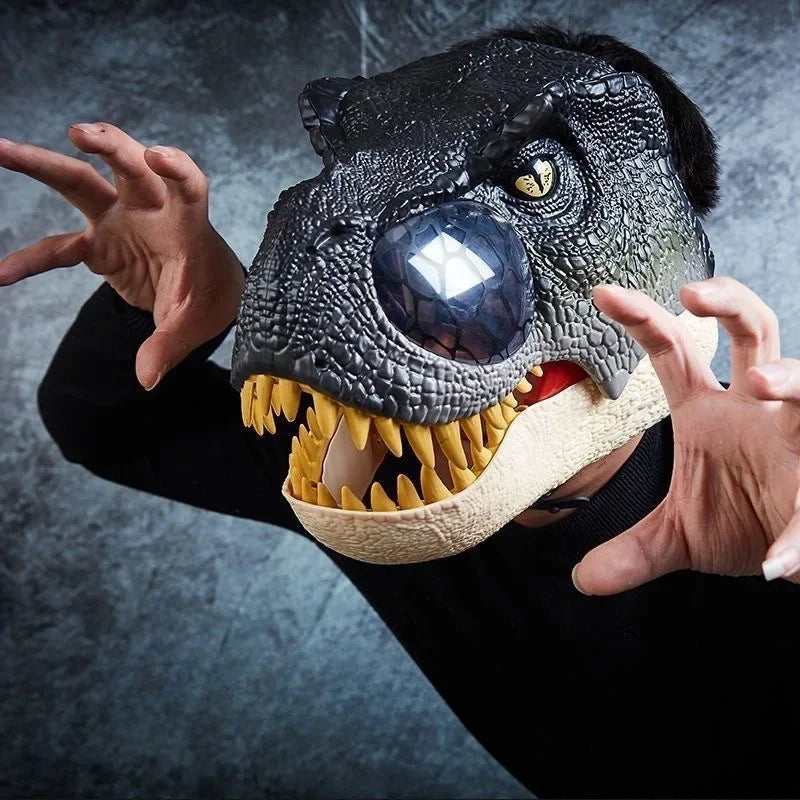 Halloween 2025 Funny Dinosaur Mask Dino Mask Moving Jaw Halloween Mask Dinosaur Head Face Mask Movable Mouth Party Cosplay Props