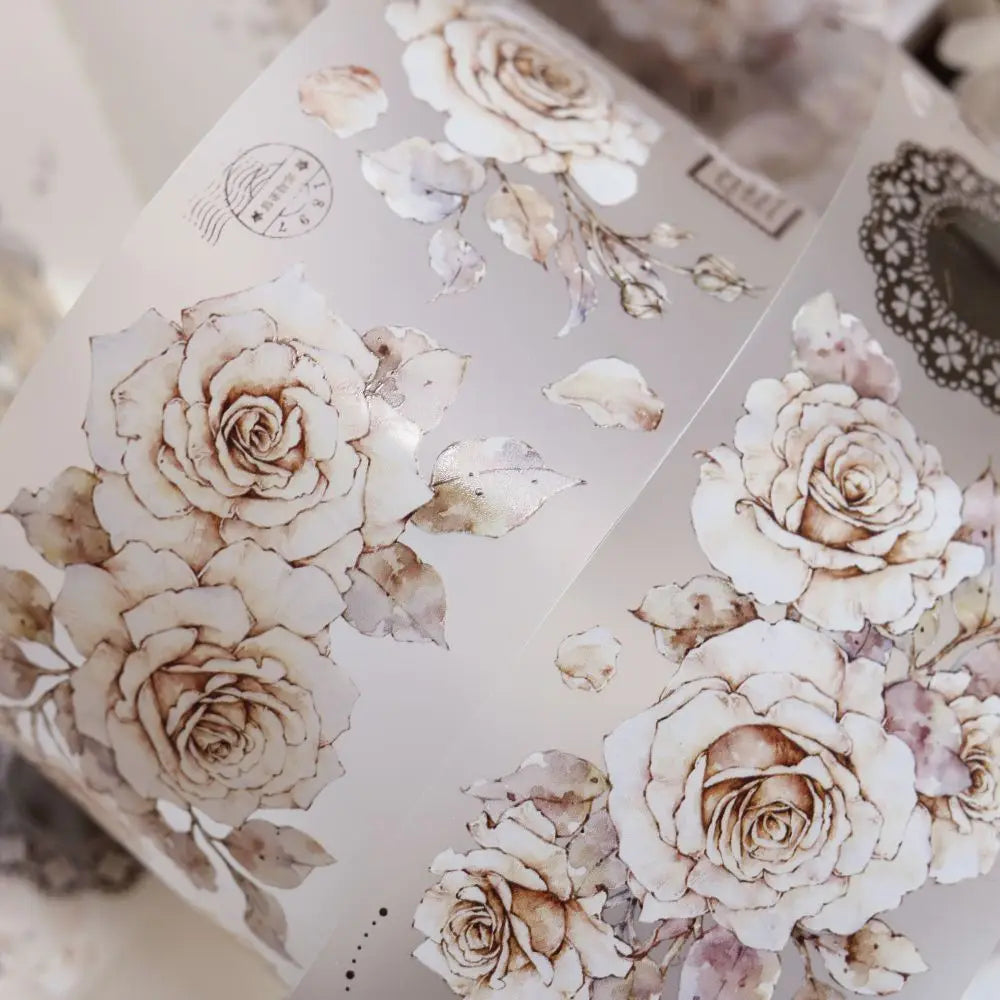 Under The Moonlight Light Retro Rose Washi Masking PET Tape