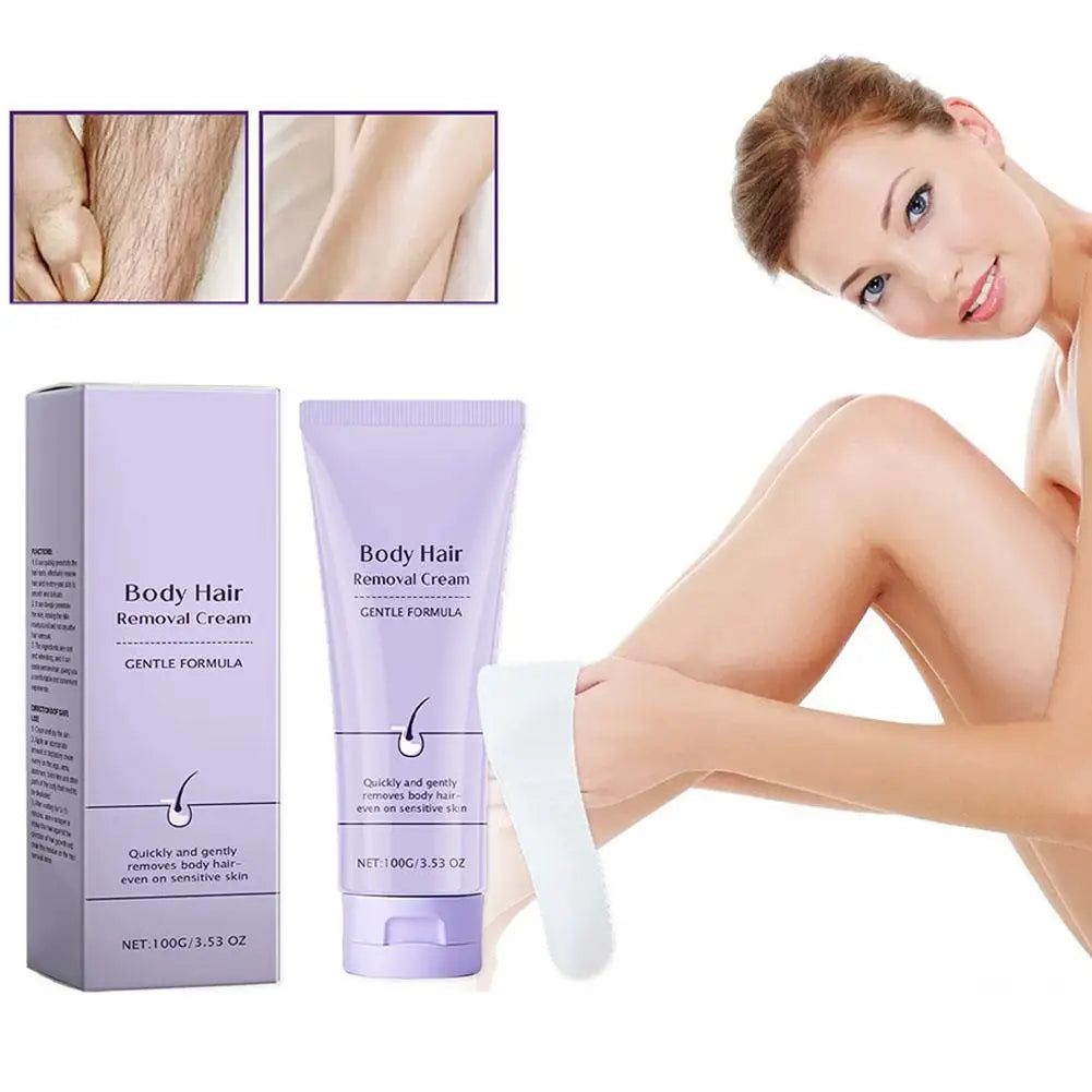 Hair removal cream eliminates hair on the legs arms and armpits Inhibitors prevent regeneration Gentle Body Hair Removal Cream