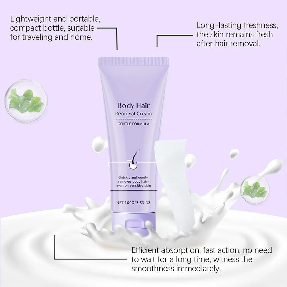 Hair removal cream eliminates hair on the legs arms and armpits Inhibitors prevent regeneration Gentle Body Hair Removal Cream