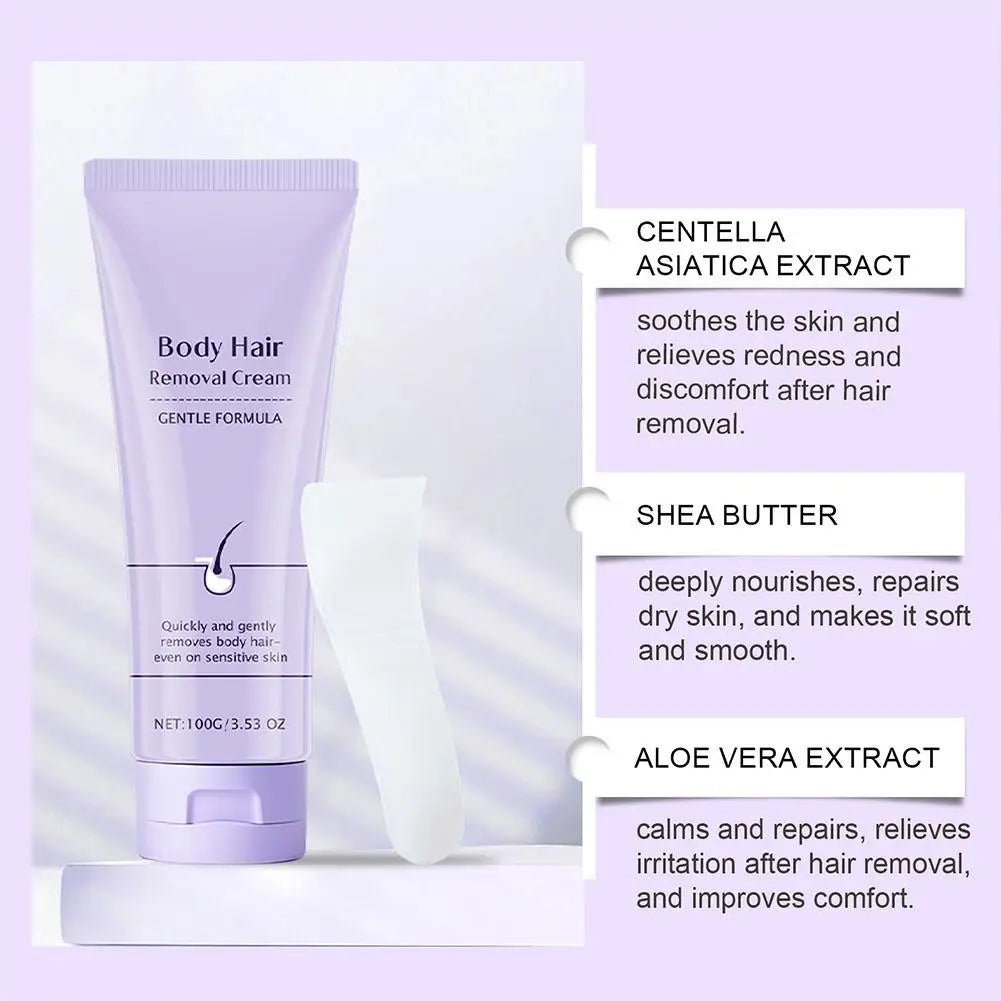 Hair removal cream eliminates hair on the legs arms and armpits Inhibitors prevent regeneration Gentle Body Hair Removal Cream