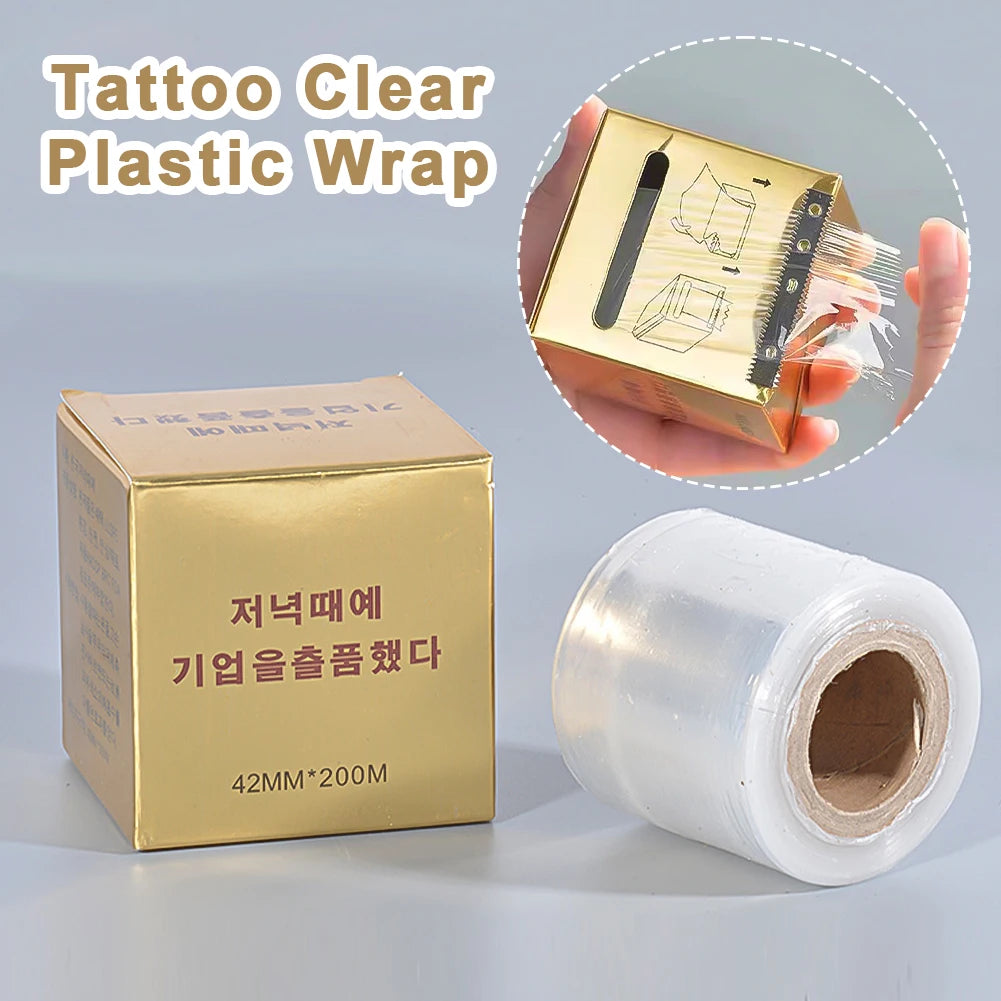 1 Roll 200M Tattoo Clear Plastic Wrap Preservative Microblading Film for Permanent Makeup Eyebrow Tattoo Accessories Beauty Tool