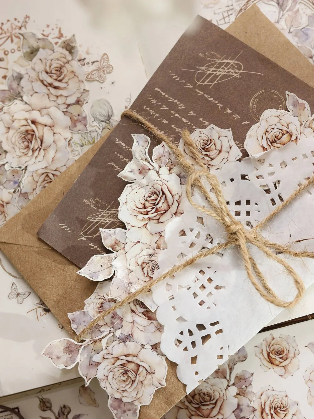 Under The Moonlight Light Retro Rose Washi Masking PET Tape