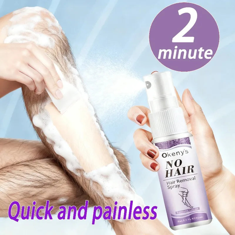 2 Minutes Quick Hair Removal Spray Painless Hair Growth Inhibitor Arms Arms Legs Permanent Hair Removal for Men Women 2025