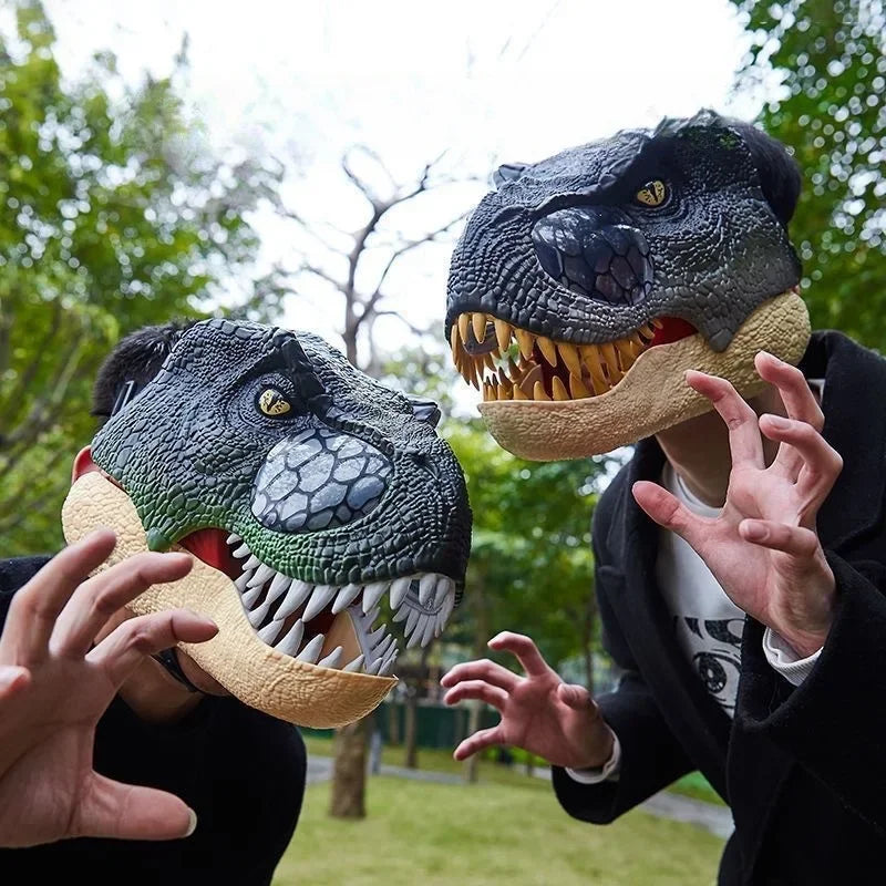 Halloween 2025 Funny Dinosaur Mask Dino Mask Moving Jaw Halloween Mask Dinosaur Head Face Mask Movable Mouth Party Cosplay Props