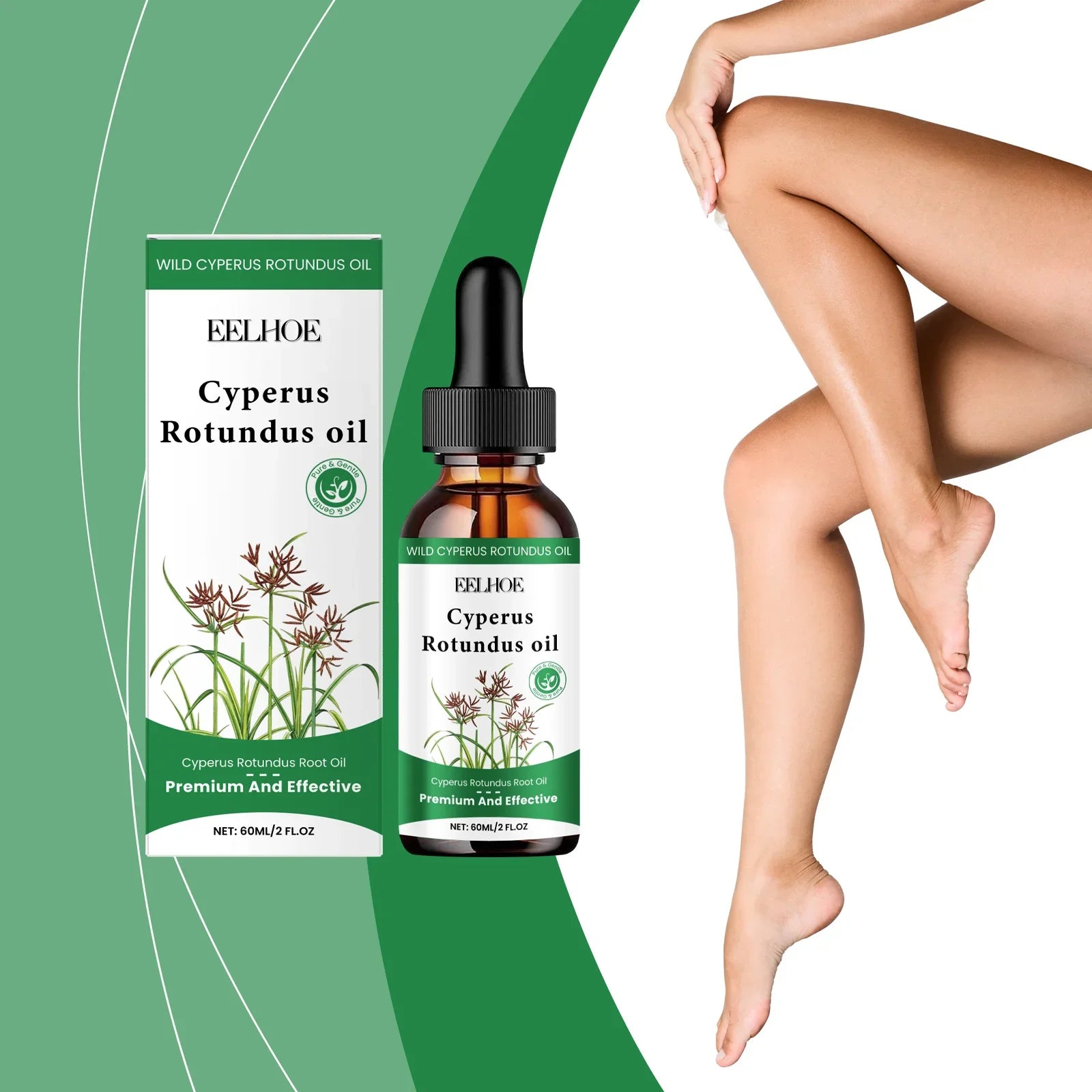60ml Cyperus Rotundus Oil Gentle Hair Removal Care Oil Reducing Body Hair Growth Moisturizing Nourishing Natural Cypress Oil