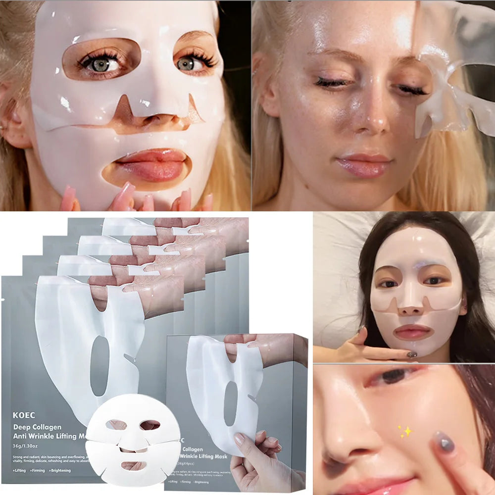 KOEC Collagen Face Mask Shrink Pores Deep Hydrating Overnight Mask Moisturizing Refreshing Brightening Face Skin Care