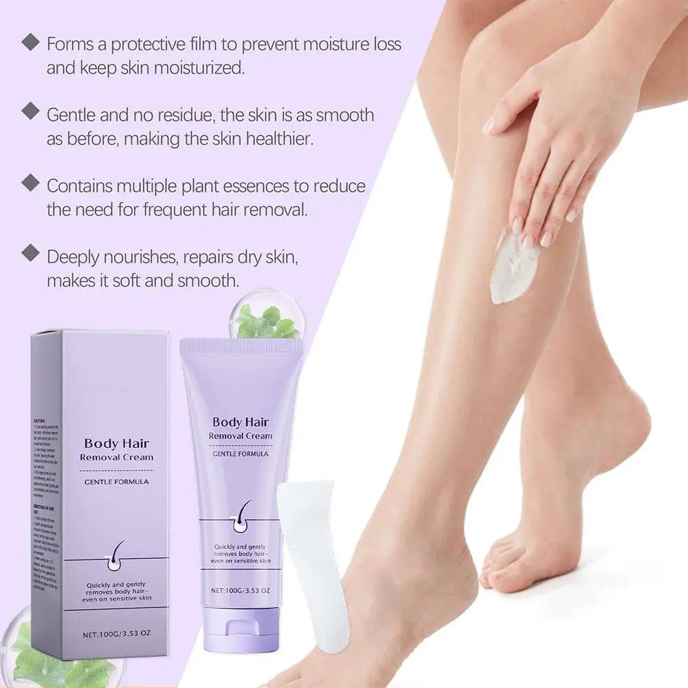 Hair removal cream eliminates hair on the legs arms and armpits Inhibitors prevent regeneration Gentle Body Hair Removal Cream