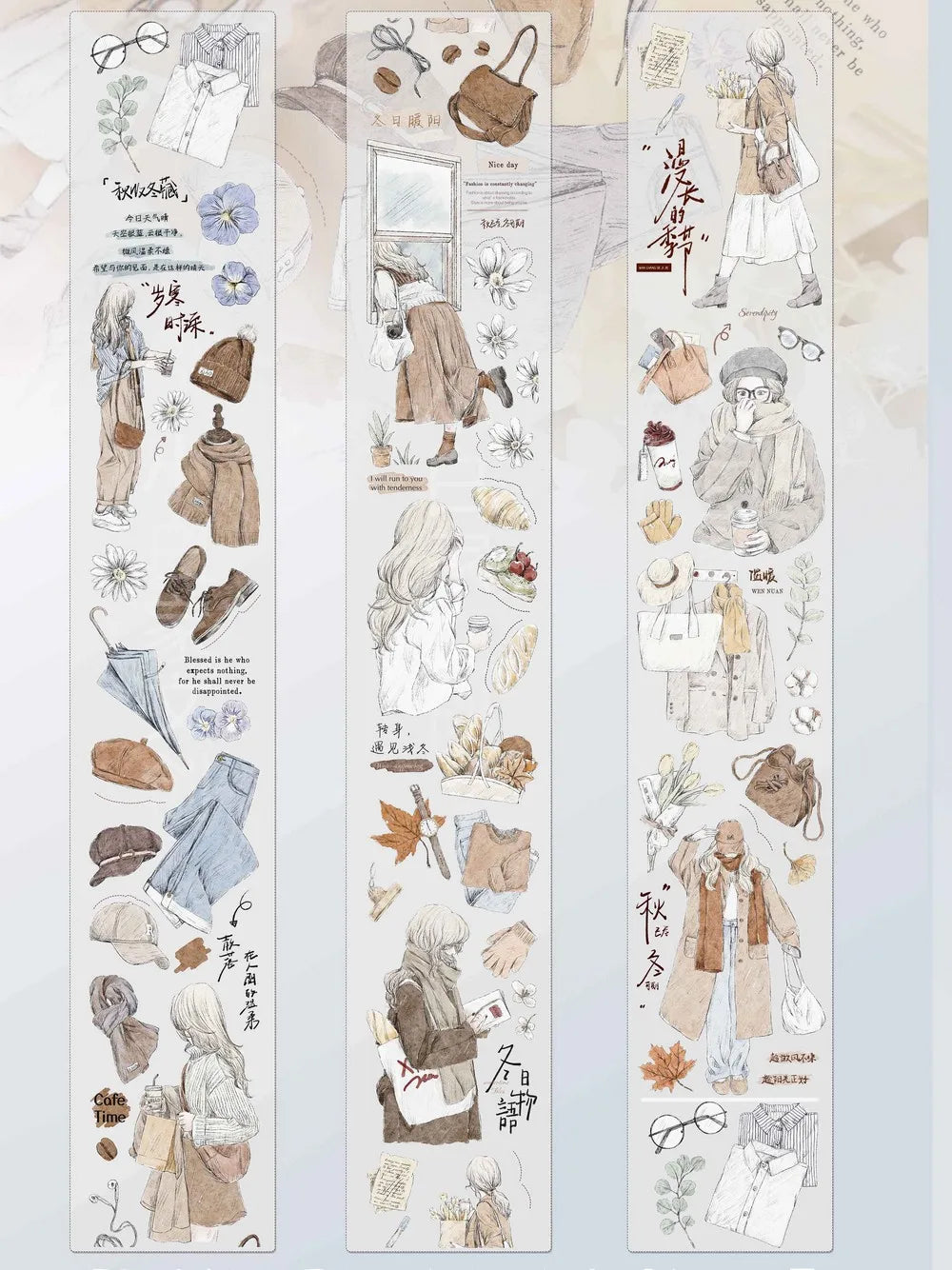 Under The Moonlight Light Retro Rose Washi Masking PET Tape