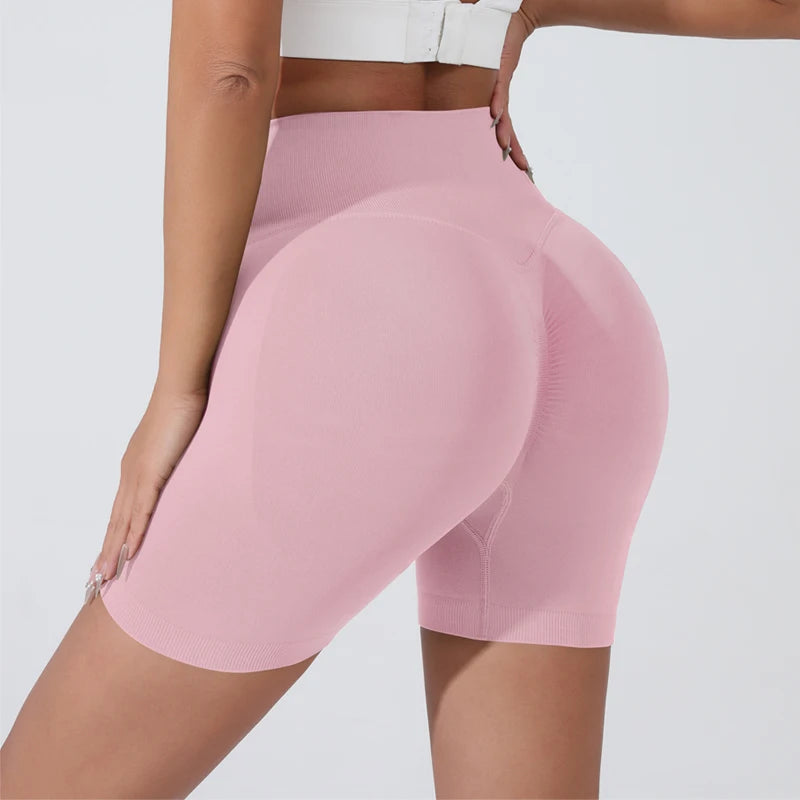 Women's High-Waist Breathable Yoga Shorts for Summer Running Short Tights Leggings Cycling Workout Gym Shorts Sports Shorts