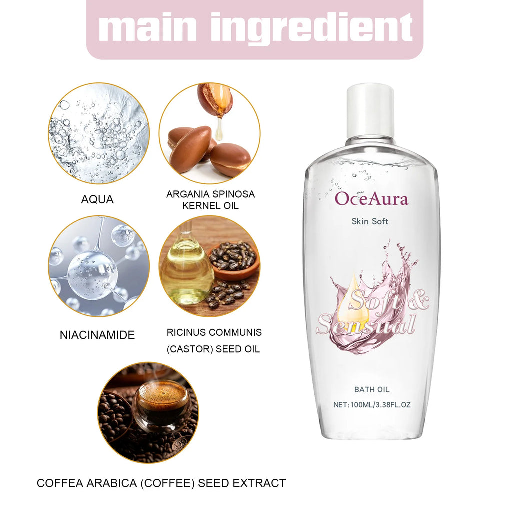 OceAura Body Moisturizing Oil 3.38 Oz Deep Care Skincare for Dry Skin Autumn Winter Moisturizes And Brightens the Skin