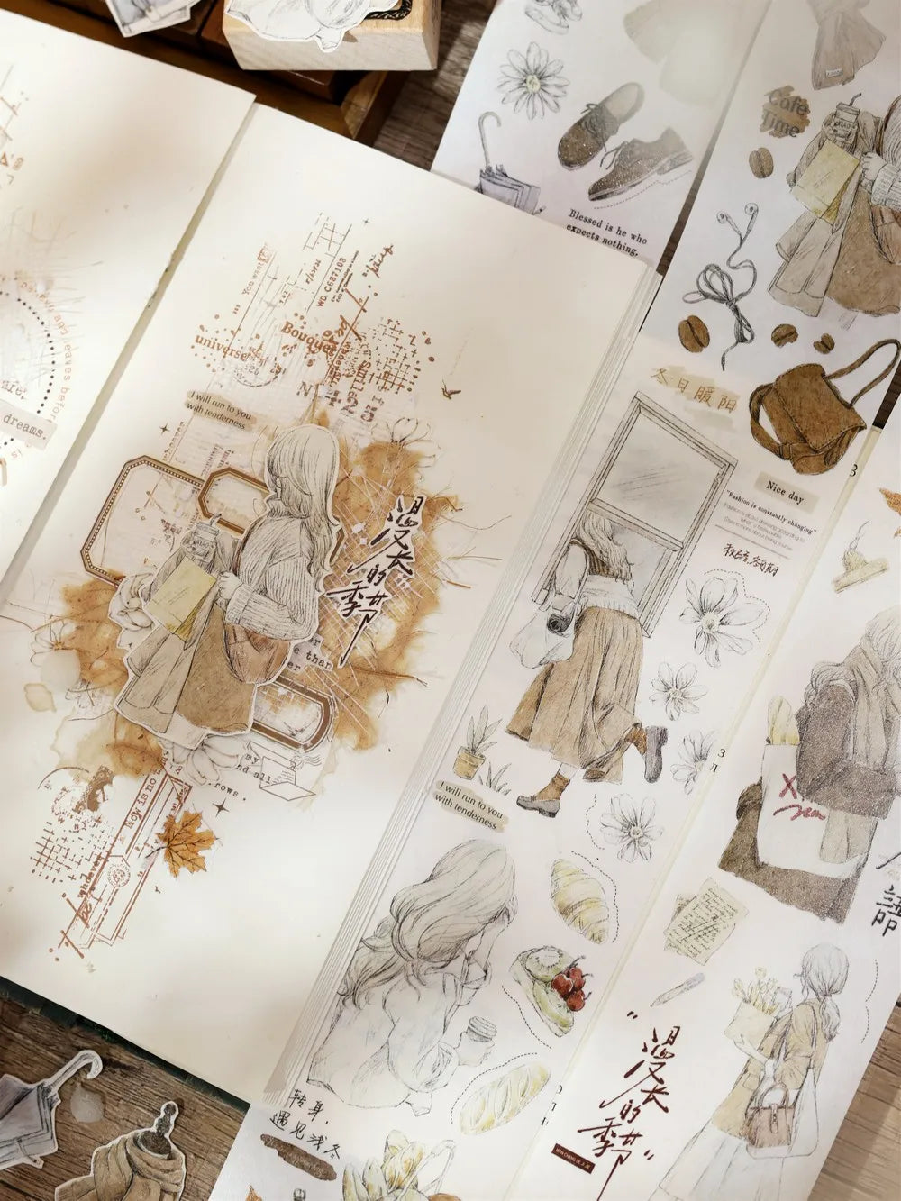 Under The Moonlight Light Retro Rose Washi Masking PET Tape