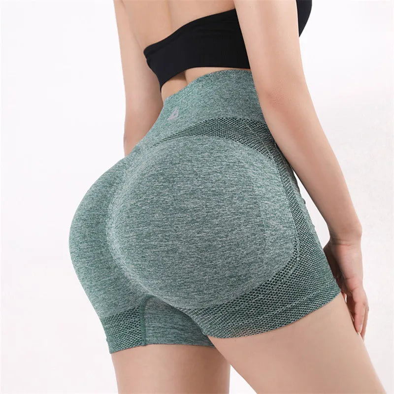 1PC Women High Waisted Yoga Shorts Fashionable and Sexy Running Fitness Pants Solid Color Yoga Leggings