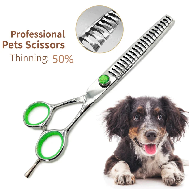 7inch Dog Curved Chunkers Shears Curved Thinning Shears Stainless Steel Dog Grooming Curved Scissors Special Designed For Pet