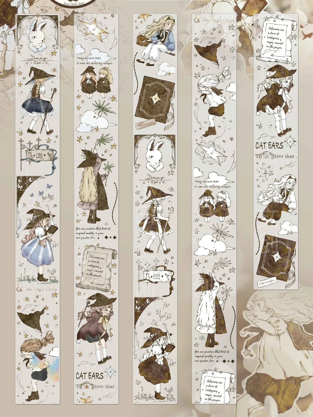 Under The Moonlight Light Retro Rose Washi Masking PET Tape