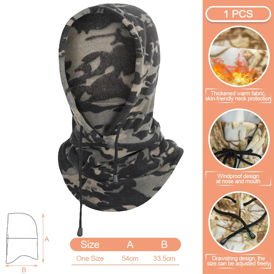 KoKossi Polar Fleece Winter Warm Face Mask Windproof Balaclava Neck Warmer Sport Ski Mask Motorcycle Cycling Hat For Men Women
