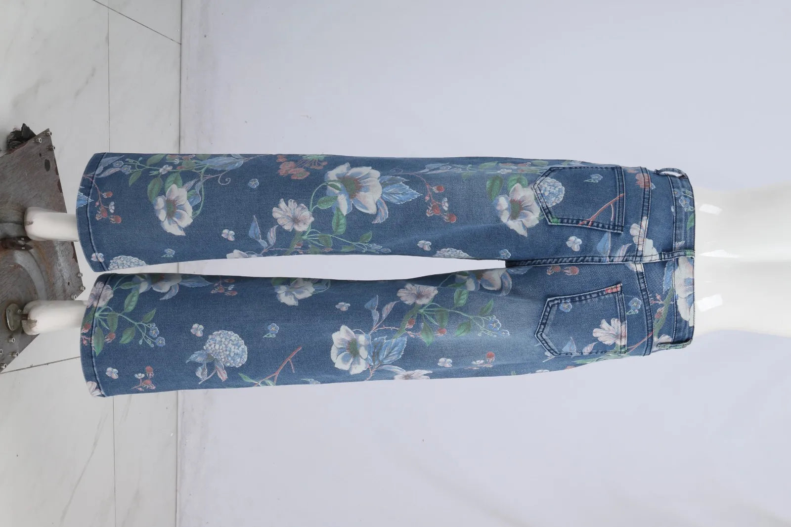 Women Denim Gym Workout Trousers High Waist Trousers Fitness Workout Wear Scrunch Bum Tights Wide Leg Pants Спортивные Штаны