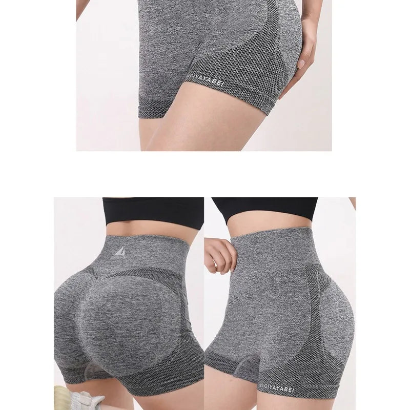 1PC Women High Waisted Yoga Shorts Fashionable and Sexy Running Fitness Pants Solid Color Yoga Leggings
