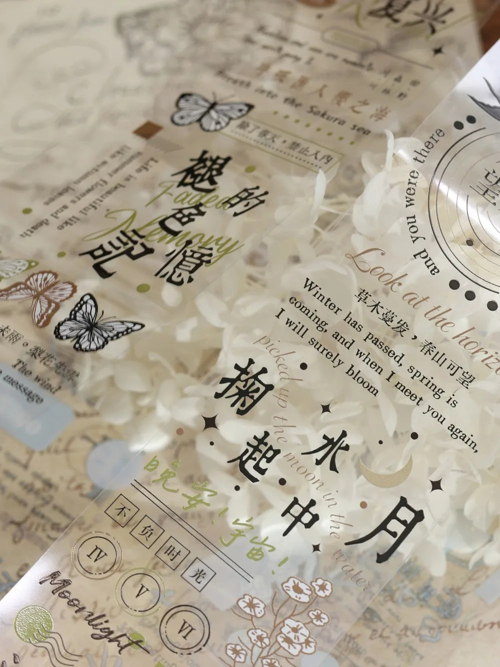 Under The Moonlight Light Retro Rose Washi Masking PET Tape