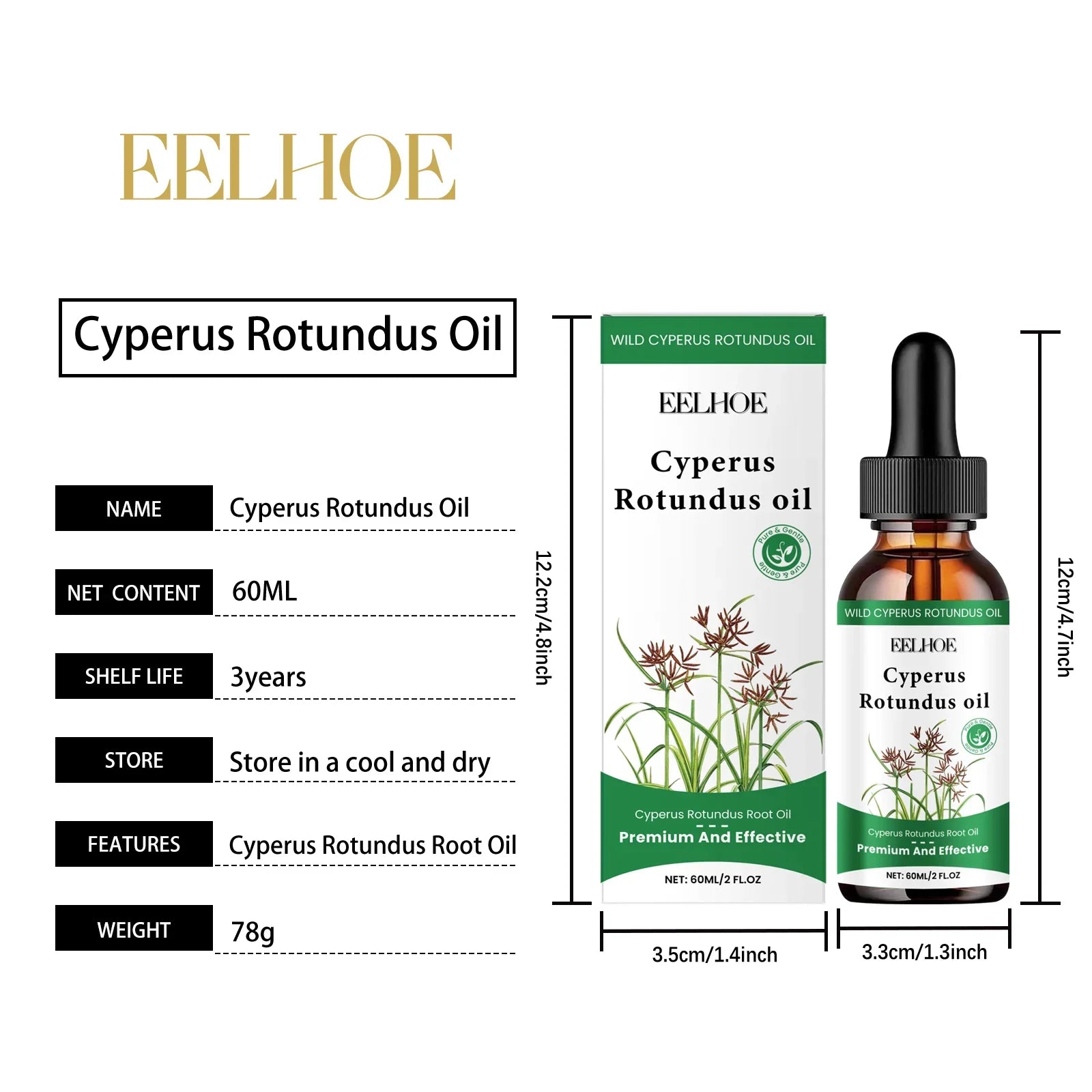 60ml Cyperus Rotundus Oil Gentle Hair Removal Care Oil Reducing Body Hair Growth Moisturizing Nourishing Natural Cypress Oil