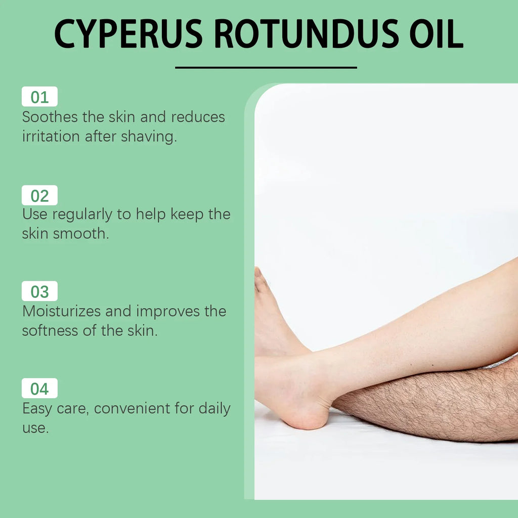 60ml Cyperus Rotundus Oil Gentle Hair Removal Care Oil Reducing Body Hair Growth Moisturizing Nourishing Natural Cypress Oil