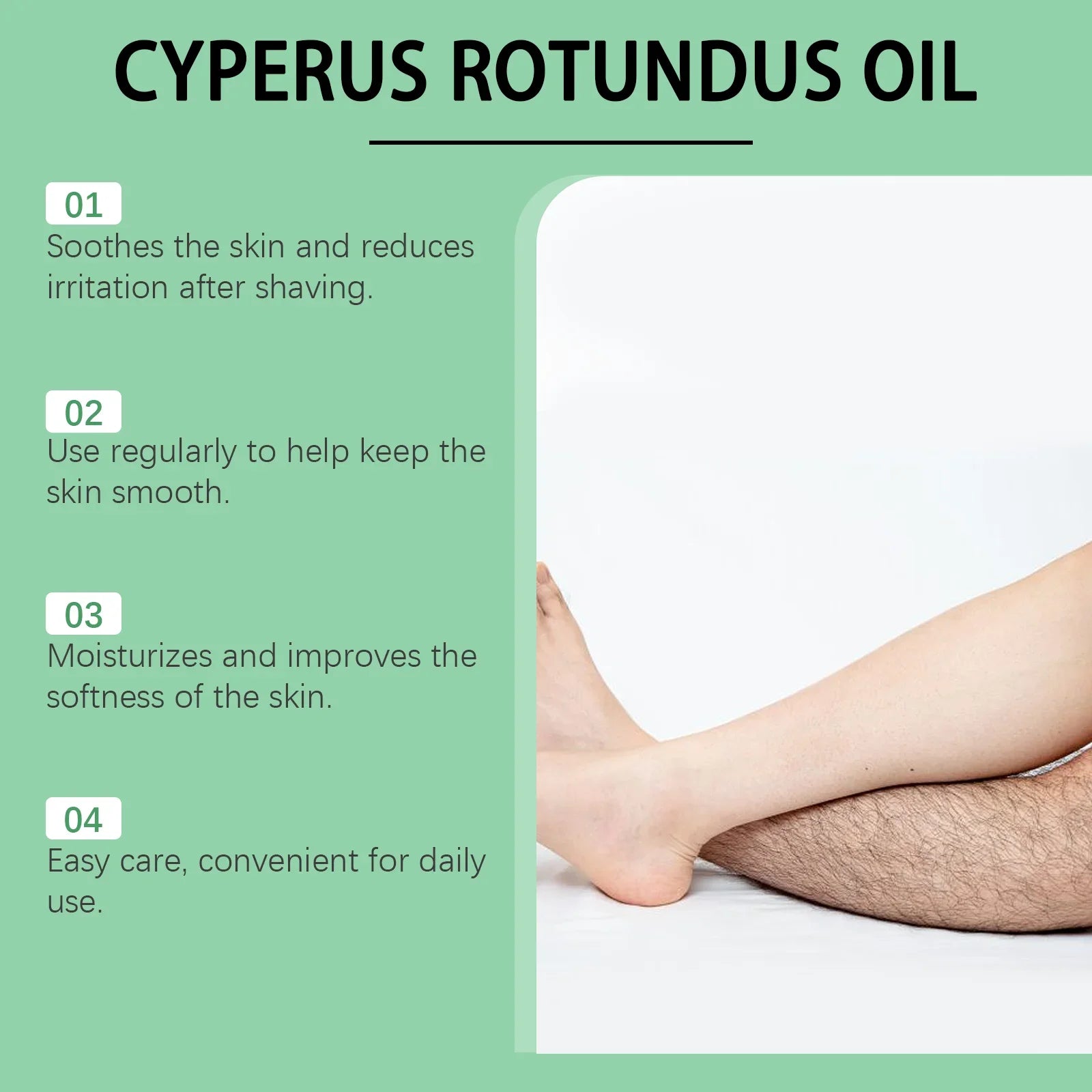 60ml Cyperus Rotundus Oil Gentle Hair Removal Care Oil Reducing Body Hair Growth Moisturizing Nourishing Natural Cypress Oil