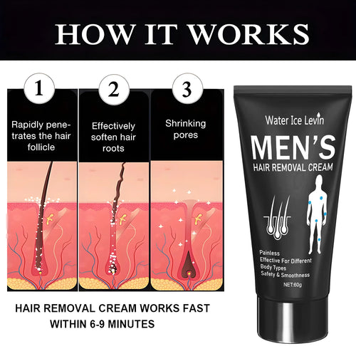 60g Hair Removal Cream for Men and Women, Painless, Quickly, Completely, Smooth and Refreshing, Reshaping Confidence, Enjoy Silky Skin