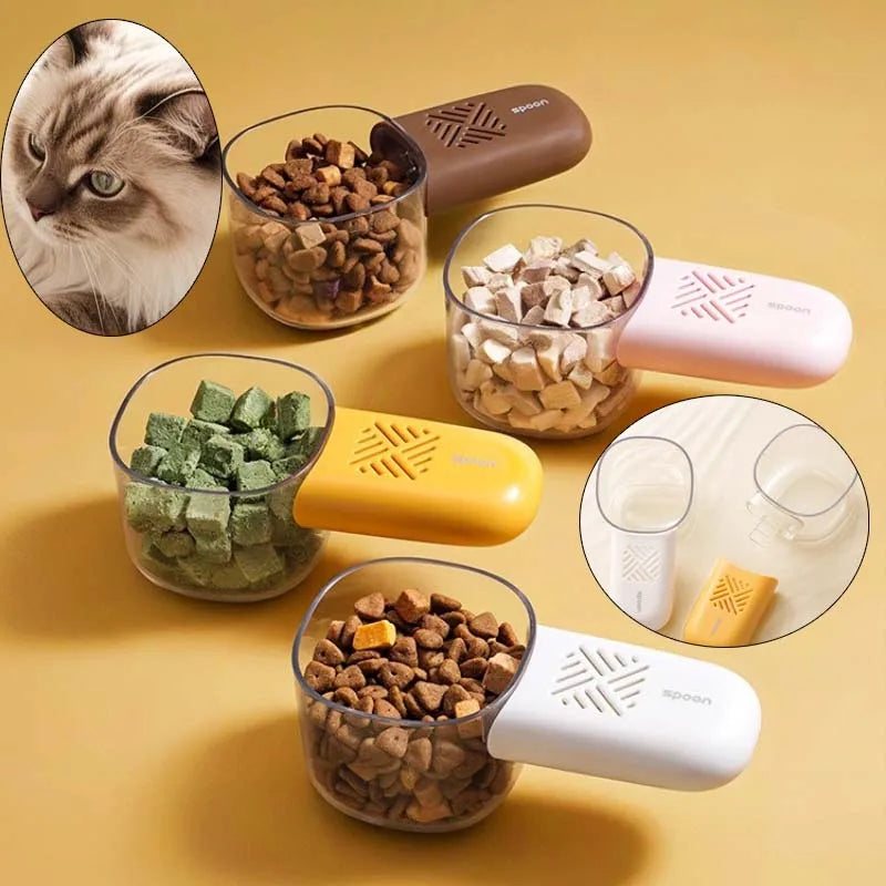 Multifunctional Pet Food Shovel Spoon Dog Cat Fedding Tool Drier Design Removable Pet Accessories Kitten Feeding Supplies