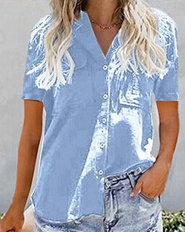 Women's ort Sve ket irt Slim Fit Elastic Fiber Pure Color Splice Design Summer Faion Ladies' Clothing