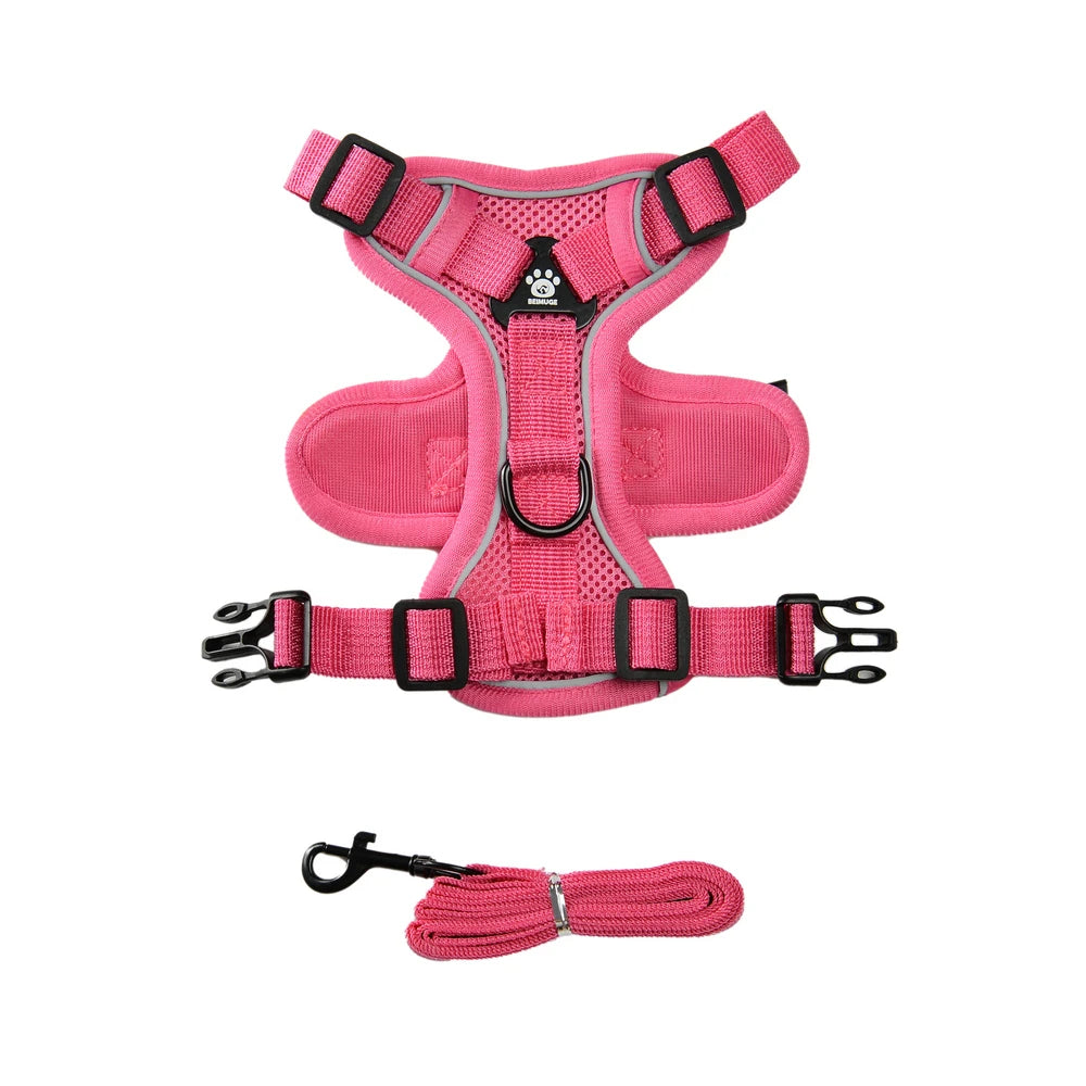 Pet Dog Leash For Small Medium Dogs Cats Hiking Reflective Puppy Adjustable Solid Harness Vest Set Chihuahua Bulldog Supplies