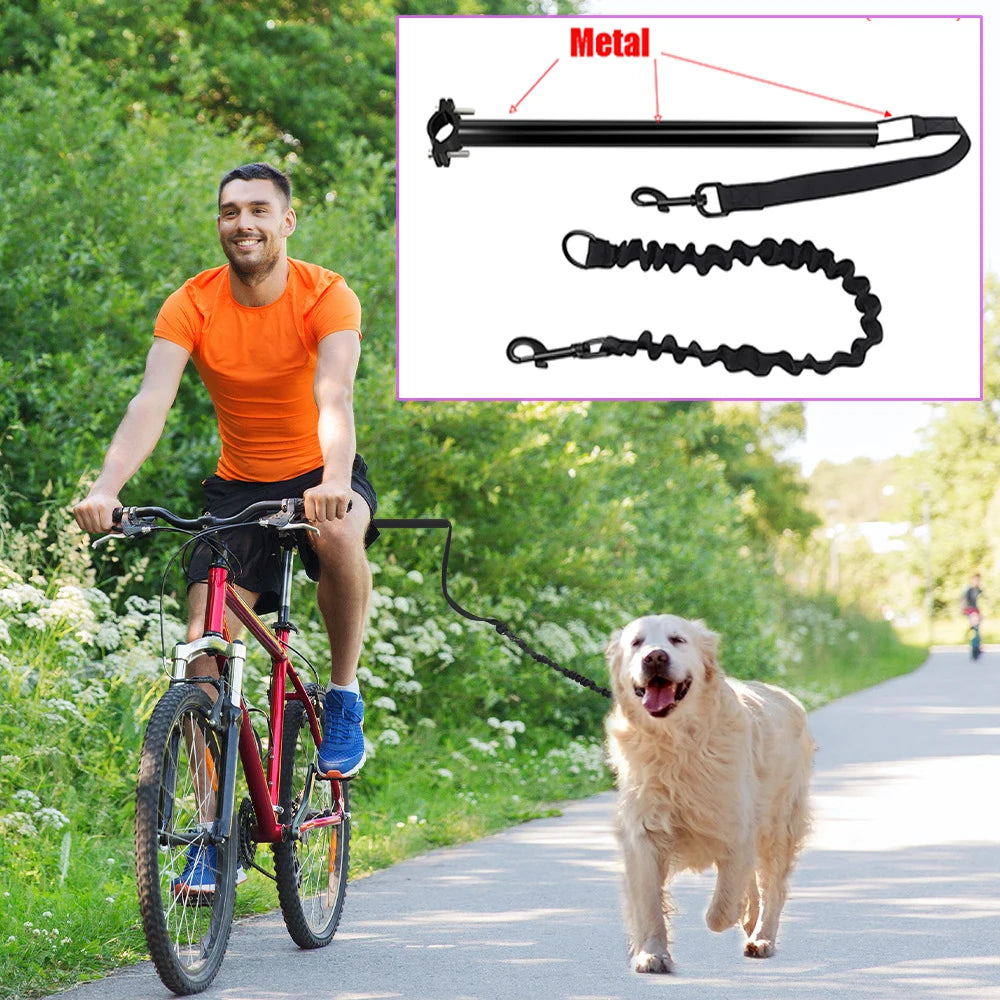 Elastic dog bicycle traction belt rope dog leash bicycle accessories pet walk jogging distance guardian handheld pet leash