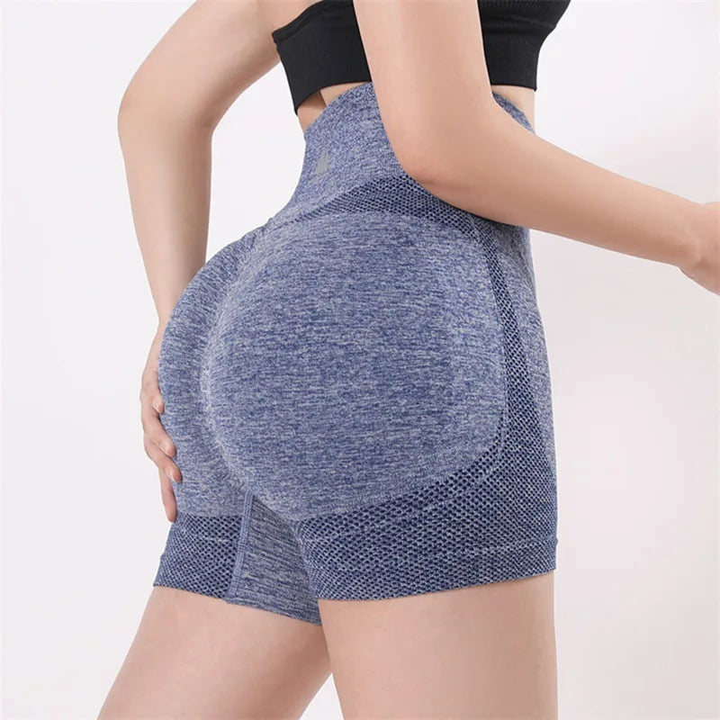 1PC Women High Waisted Yoga Shorts Fashionable and Sexy Running Fitness Pants Solid Color Yoga Leggings