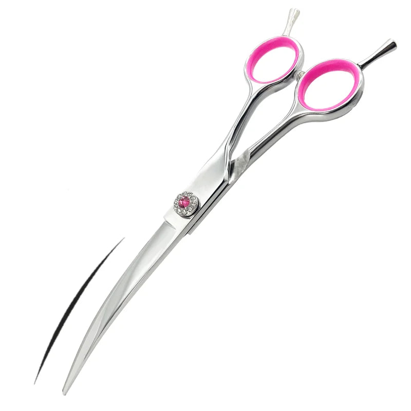 7inch Dog Curved Chunkers Shears Curved Thinning Shears Stainless Steel Dog Grooming Curved Scissors Special Designed For Pet