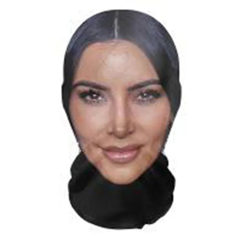 New 3D Printed Kanye Mask Elastic Mesh Full Face Mask Cosplay Headwear For Men Women  Party Simulation Fashion Hat Headgear