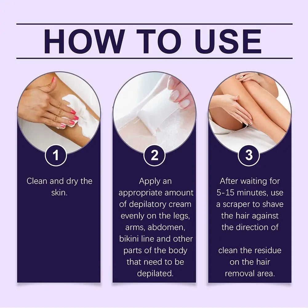 Hair removal cream eliminates hair on the legs arms and armpits Inhibitors prevent regeneration Gentle Body Hair Removal Cream