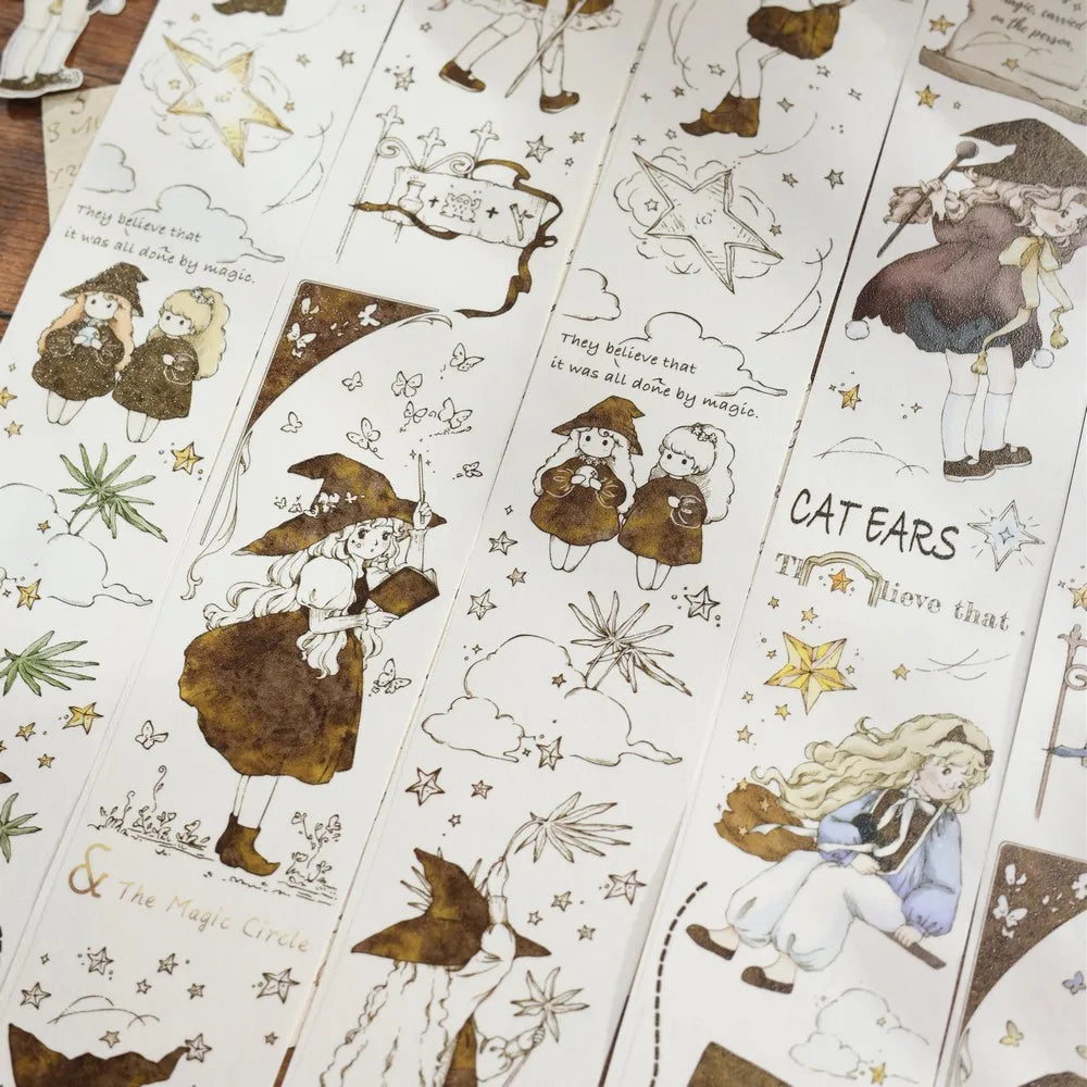 Under The Moonlight Light Retro Rose Washi Masking PET Tape