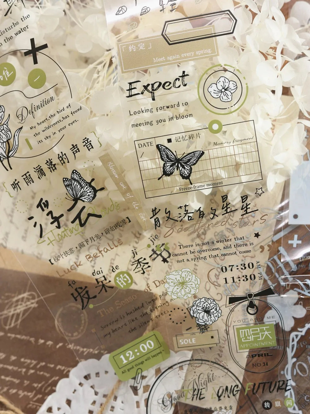 Under The Moonlight Light Retro Rose Washi Masking PET Tape