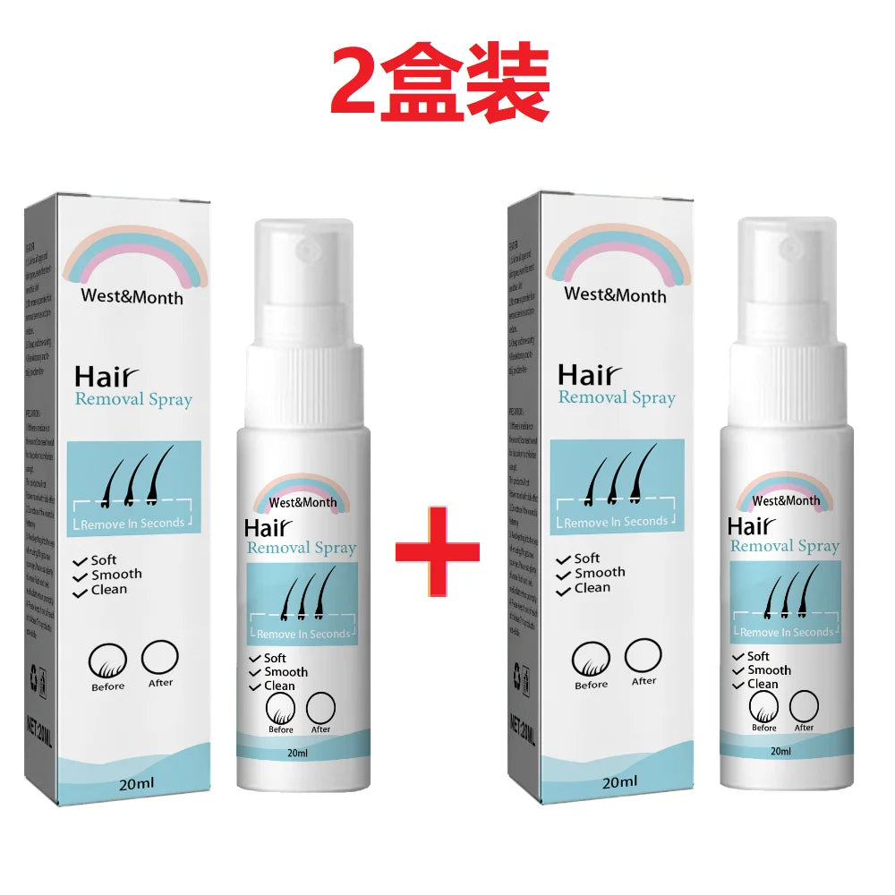 Permanent Hair Removal Spray Hair Growth Inhibitor Natural Painless Depilatory Cream Body Armpit Private Parts Hair Remover 20ml