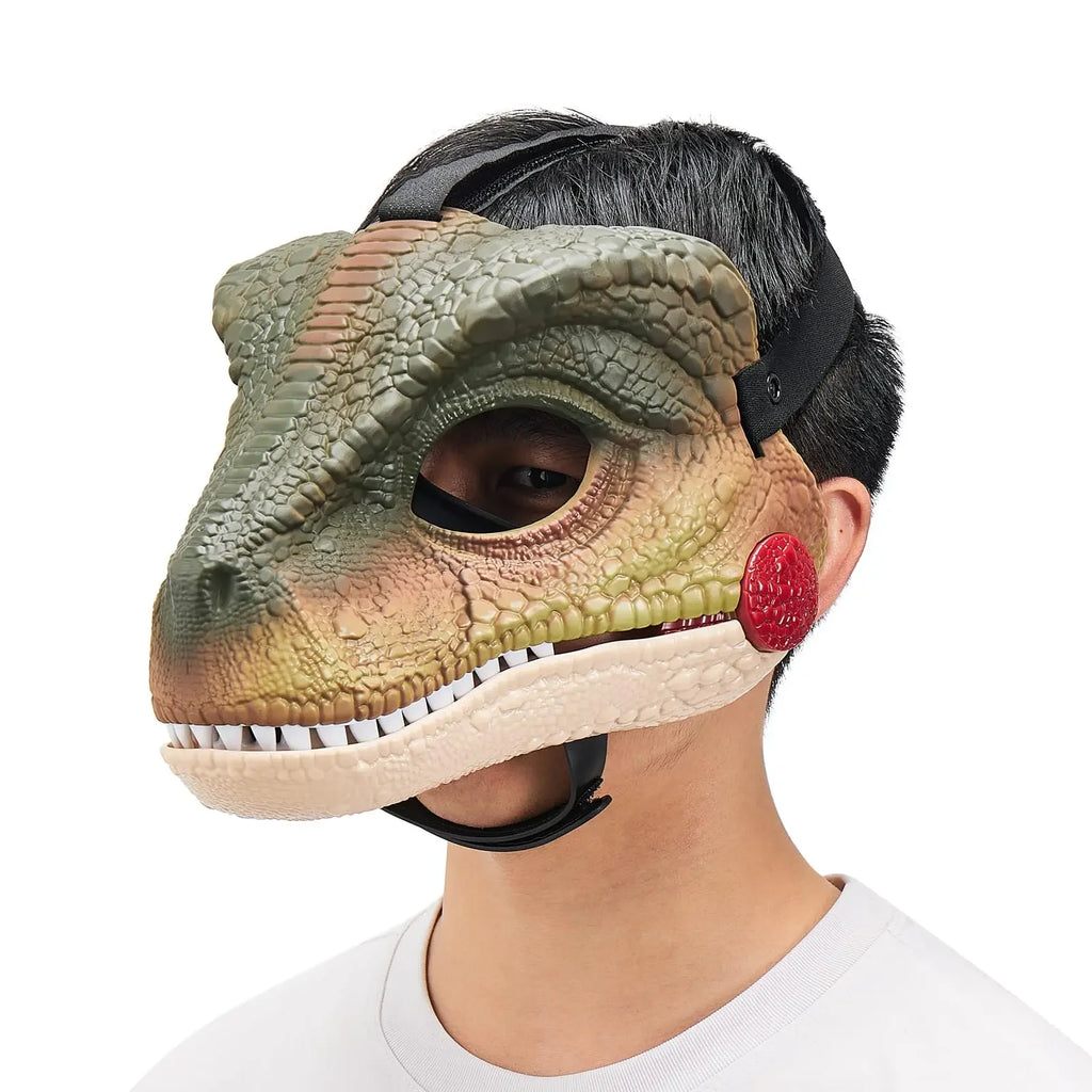 Halloween 2025 Funny Dinosaur Mask Dino Mask Moving Jaw Halloween Mask Dinosaur Head Face Mask Movable Mouth Party Cosplay Props