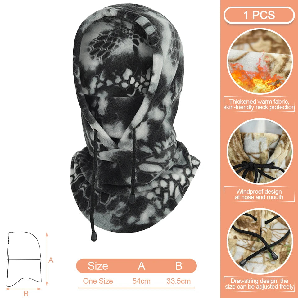 KoKossi Polar Fleece Winter Warm Face Mask Windproof Balaclava Neck Warmer Sport Ski Mask Motorcycle Cycling Hat For Men Women