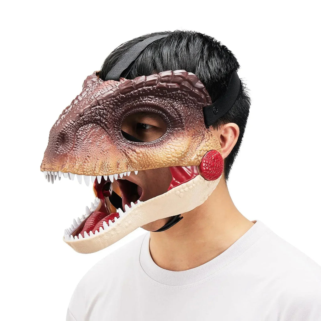 Halloween 2025 Funny Dinosaur Mask Dino Mask Moving Jaw Halloween Mask Dinosaur Head Face Mask Movable Mouth Party Cosplay Props